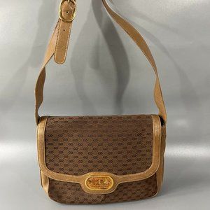 Vintage Gucci 70's - 80's Micro Monogram GG Canvas Leather Satchel